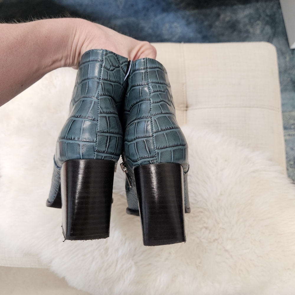 Sol Sana Croc-Embossed Ankle Boots - Picture 6 of 7